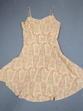 Old Navy Floral Paisley Print Sleeveless Summer Dress Size L Peach Pink